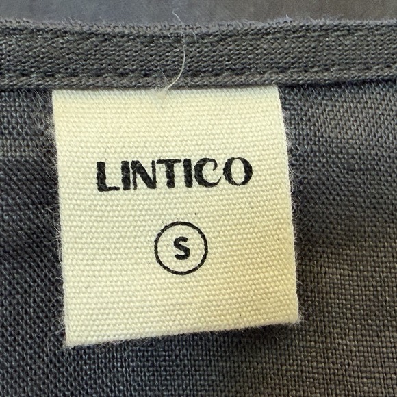 Lintico Tunic Top Womens Small Dark Gray 100% Linen Lagenlook 3/4 Sleeve Pockets - Picture 6 of 7